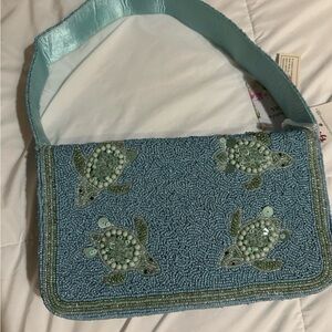 TJMAXX viral bag: Aqua Beaded Shoulder Bag with Turtle Design made in India